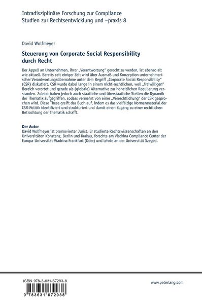 Produktbild: Steuerung von Corporate Social Responsibility durch Recht
