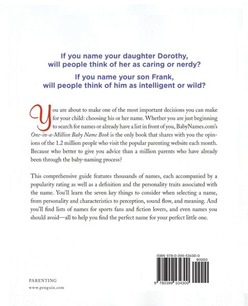 Produktbild: The One-in-a-Million Baby Name Book