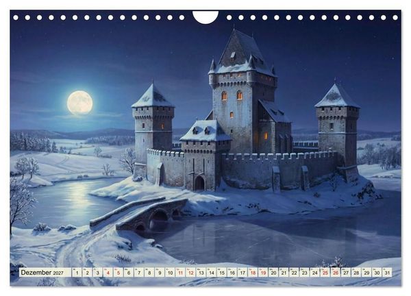 Produktbild: Burgen im Mittelalter (Wandkalender 2027 DIN A4 quer), CALVENDO Monatskalender