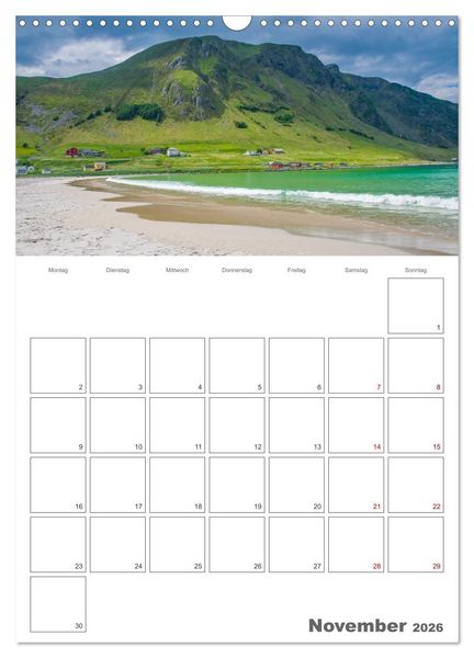 Produktbild: Norwegen - Reiseplaner (Wandkalender 2026 DIN A3 hoch), CALVENDO Monatskalender