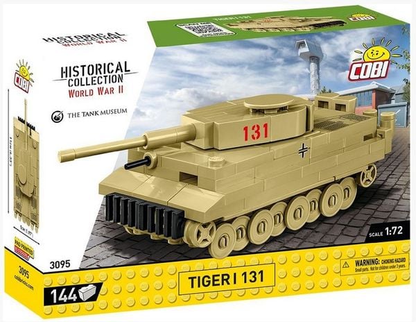 Produktbild: COBI Historical Collection 3095 - Tiger I 131 Panzer, WWII, Ma&szlig;stab 1:72, Bausatz, 144 Klemmbausteine