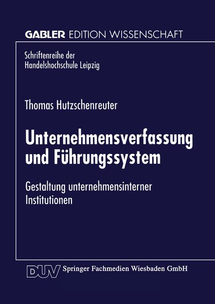 Produktbild: Unternehmensverfassung und F&uuml;hrungssystem