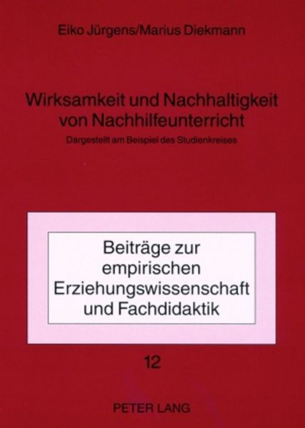 Produktbild: Wirksamkeit und Nachhaltigkeit von Nachhilfeunterricht
