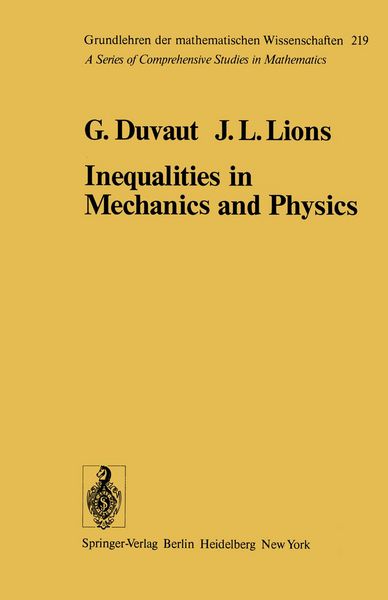 Produktbild: Inequalities in Mechanics and Physics
