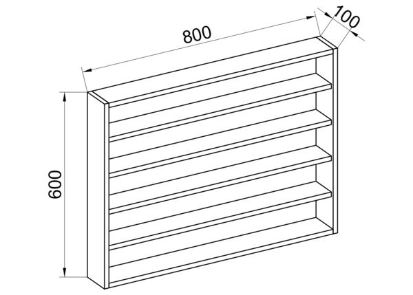 Produktbild: Holz Wandregal Wandvitrine Regal Deko Osado L