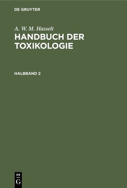 Produktbild: Handbuch der Toxikologie. Halbband 2