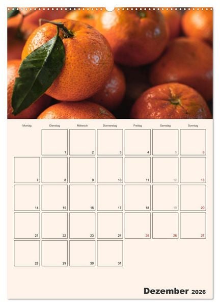 Produktbild: Obst Kalender - GESUND DURCH DAS JAHR (hochwertiger Premium Wandkalender 2026 DIN A2 hoch), Kunstdruck in Hochglanz