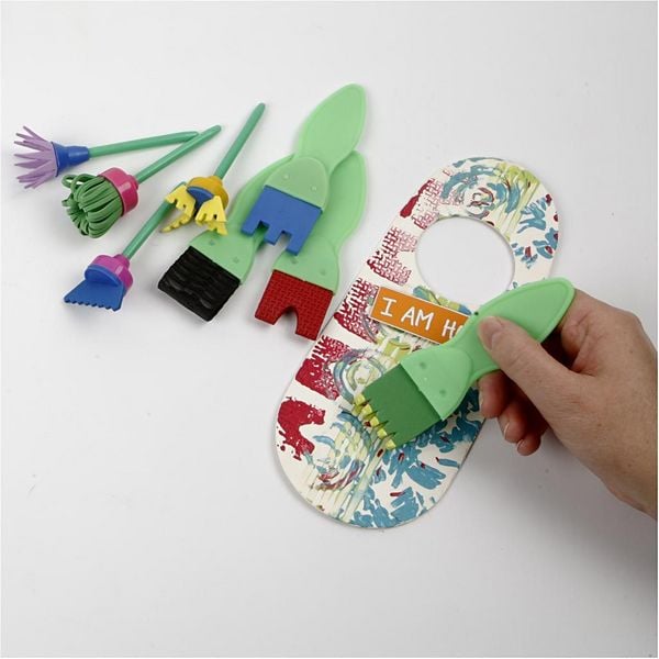 Produktbild: Creativ Company Moosgummi-Strukturpinsel, L 11-13 cm, B 30-45 mm, 24 Stk
