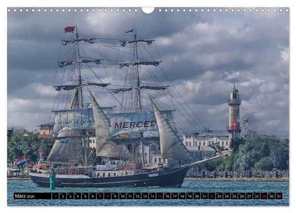 Produktbild: Segelschiffe vor Warnem&uuml;nde (Wandkalender 2026 DIN A3 quer), CALVENDO Monatskalender