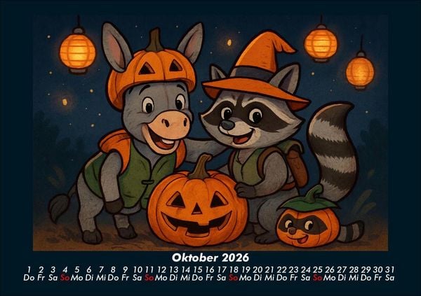 Produktbild: Huf & Rocco Abenteuer durchs Jahr 2026 Fotokalender DIN A5