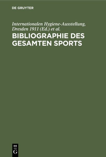 Produktbild: Bibliographie des gesamten Sports