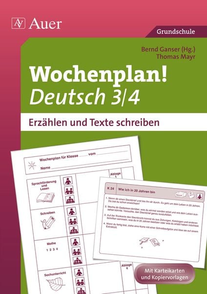 Produktbild: Wochenplan Deutsch 3/4, Erz&auml;hlen/Texte schreiben