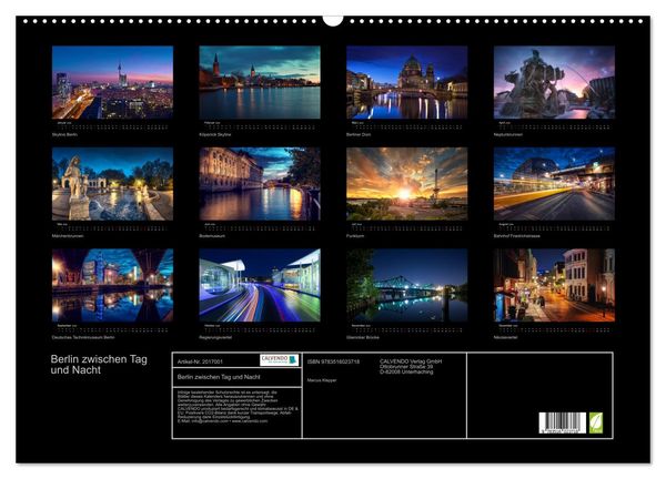 Produktbild: Berlin zwischen Tag und Nacht (Wandkalender 2026 DIN A2 quer), CALVENDO Monatskalender