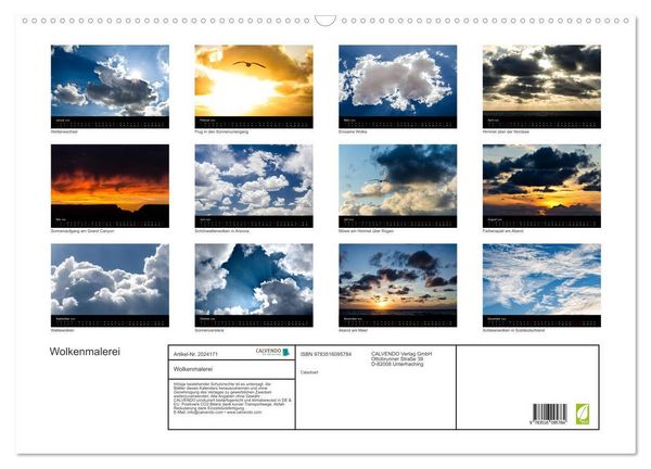 Produktbild: Wolkenmalerei (Wandkalender 2026 DIN A2 quer), CALVENDO Monatskalender