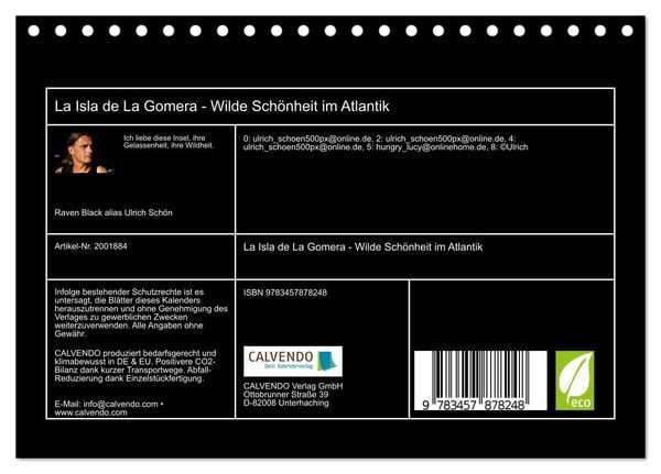 Produktbild: La Isla de La Gomera - Wilde Sch&ouml;nheit im Atlantik (Tischkalender 2026 DIN A5 quer), CALVENDO Monatskalender