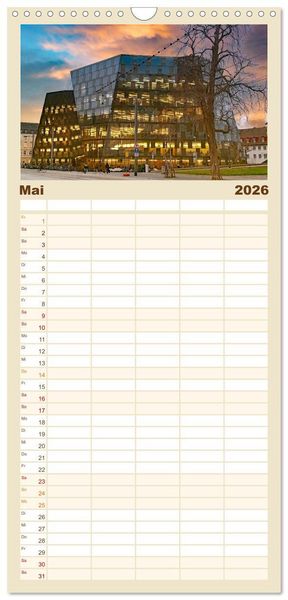 Produktbild: Familienplaner 2026 - Freiburg - Breisgau Metropole mit 5 Spalten (Wandkalender, 21 x 45 cm) CALVENDO
