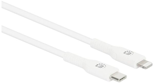 Manhattan USB-Kabel USB-C® Stecker, Apple Lightning Stecker 2.00 m Weiß 394529