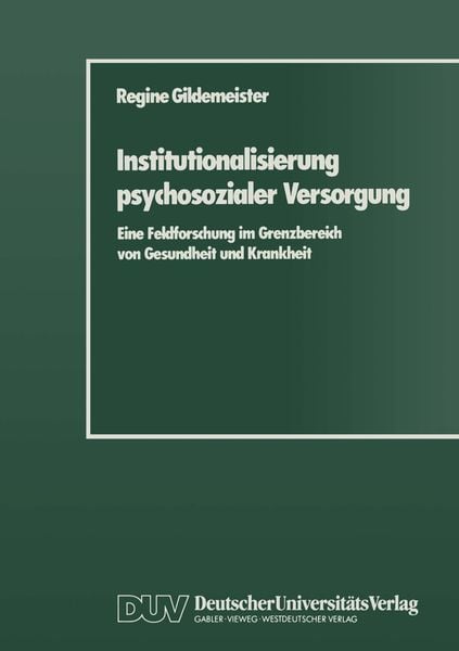 Produktbild: Institutionalisierung psychosozialer Versorgung