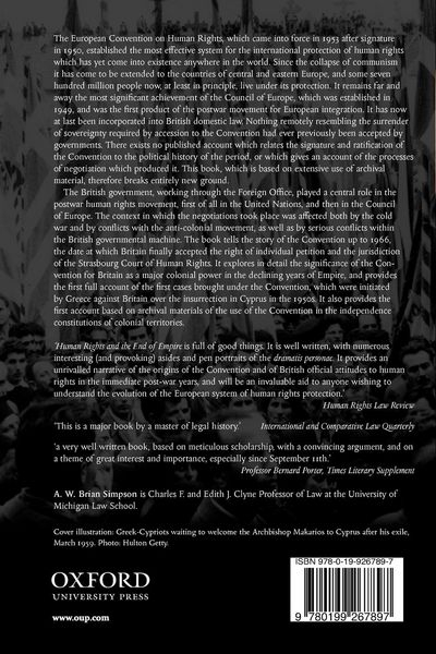 Produktbild: Human Rights and the End of Empire