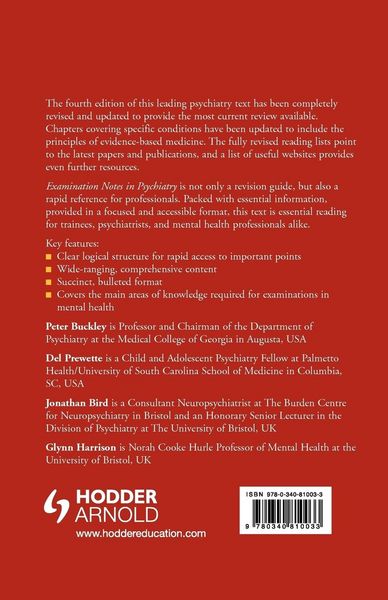 Produktbild: Examination Notes in Psychiatry