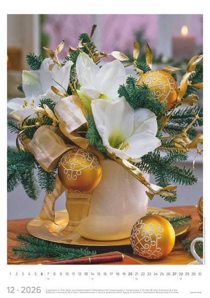 Produktbild: Blumen 2026 - Bildkalender A3 (29,7x42 cm) - Flowers - mit Feiertagen (DE/AT/CH) - Wandkalender - Blumenkalender
