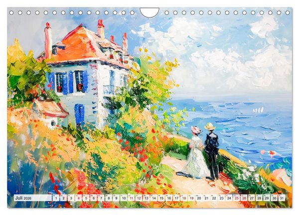 Produktbild: Ein Tag am Meer - Durch die Augen der Impressionisten (Wandkalender 2026 DIN A4 quer), CALVENDO Monatskalender