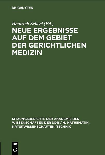 Produktbild: Neue Ergebnisse auf dem Gebiet der gerichtlichen Medizin