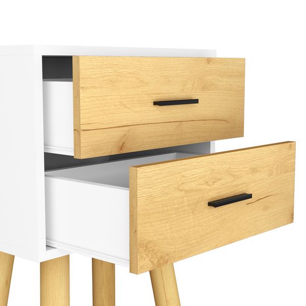 Produktbild: Nachttisch mit 2 Schublade 45x30x56 cm Singol XXL