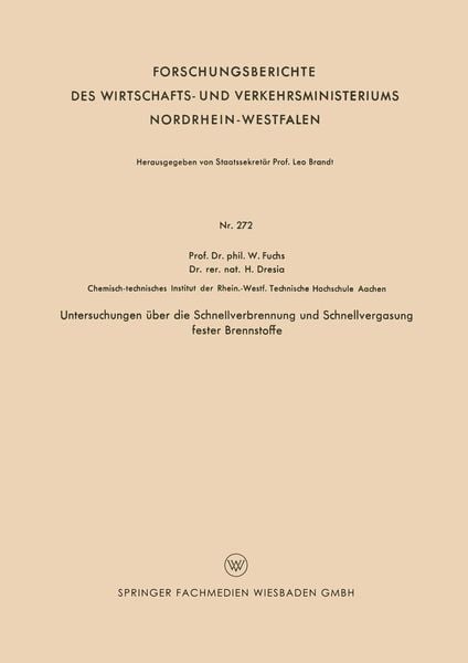Produktbild: Untersuchungen &uuml;ber die Schnellverbrennung und Schnellvergasung fester Brennstoffe