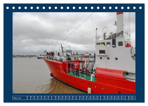 Produktbild: Feuerschiffe - Borkum Riff - Elbe 1 - Deutsche Bucht (Tischkalender 2026 DIN A5 quer), CALVENDO Monatskalender