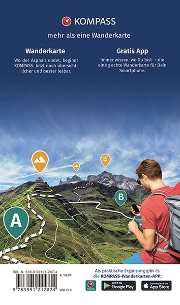 Produktbild: KOMPASS Wanderkarten-Set 218 Panoramaweg S&uuml;dalpen (2 Karten) 1:25.000