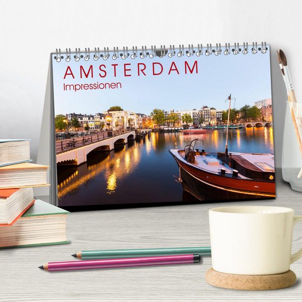 Produktbild: AMSTERDAM Impressionen (Tischkalender 2026 DIN A5 quer), CALVENDO Monatskalender