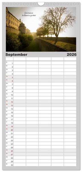 Produktbild: Familienplaner 2026 - wundersch&ouml;ne Lichtmomente mit 5 Spalten (Wandkalender, 21 x 45 cm) CALVENDO