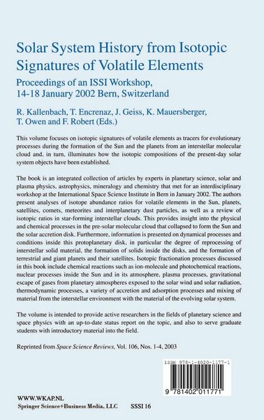 Produktbild: Solar System History from Isotopic Signatures of Volatile Elements
