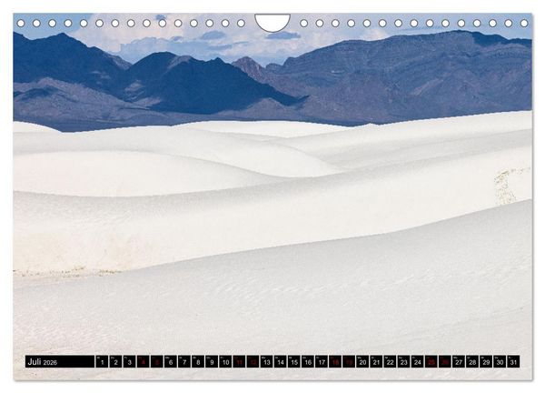 Produktbild: Wei&szlig;e Wunderwelten - White Sands National Monument (Wandkalender 2026 DIN A4 quer), CALVENDO Monatskalender