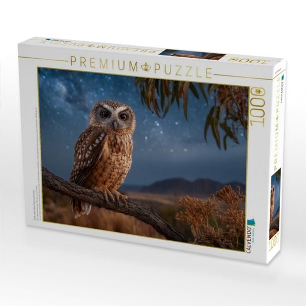 Produktbild: CALVENDO Puzzle Eule unter dem Sternenhimmel | 1000 Teile Lege-Gr&ouml;&szlig;e 64x48cm Foto-Puzzle f&uuml;r gl&uuml;ckliche Stunden