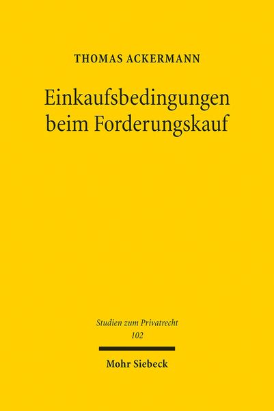 Produktbild: Einkaufsbedingungen beim Forderungskauf