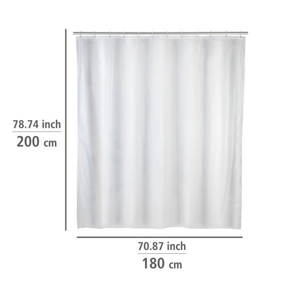 Produktbild: Duschvorhang Uni Wei&szlig; 180 x 200 cm, Textil (Polyester), 180 x 200 cm, waschbar