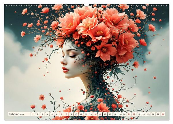 Produktbild: Florale Verwandlung (hochwertiger Premium Wandkalender 2026 DIN A2 quer), Kunstdruck in Hochglanz