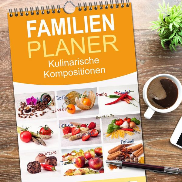 Produktbild: Familienplaner 2026 - Kulinarische Kompositionen mit 5 Spalten (Wandkalender, 21 x 45 cm) CALVENDO