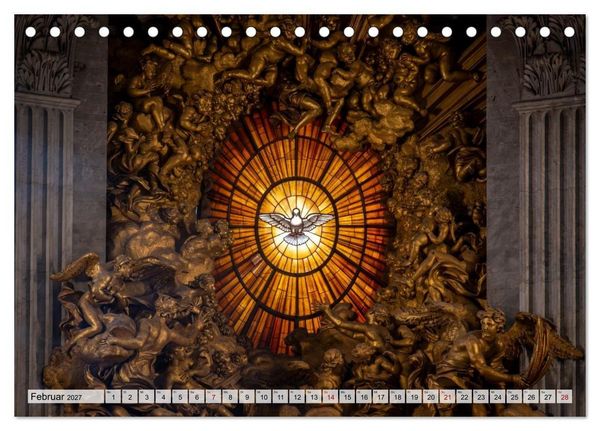 Produktbild: San Pietro - Petersplatz und Petersdom (Tischkalender 2027 DIN A5 quer), CALVENDO Monatskalender