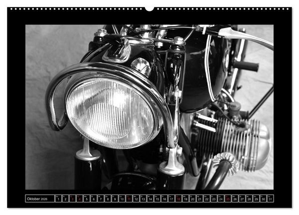Produktbild: BMW R69S in schwarzweiss (Wandkalender 2026 DIN A2 quer), CALVENDO Monatskalender