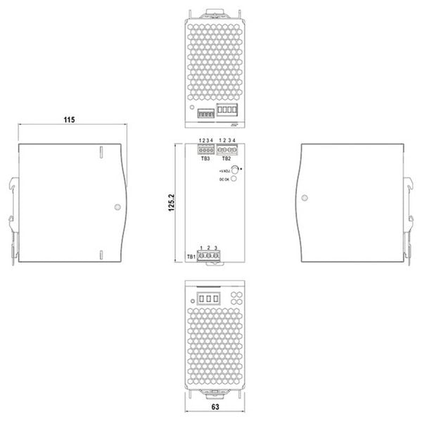 Produktbild: MEAN WELL DRC-180B Hutschienen-Netzteil (DIN-Rail) 4.5 A 179.4 W Anzahl Ausg&auml;nge:2 x Inhalt 1 St.