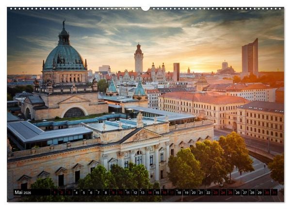 Produktbild: Leipzig Kalender Perspektiven (Wandkalender 2026 DIN A2 quer), CALVENDO Monatskalender