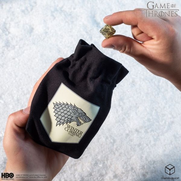 Produktbild: Pegasus QWO98192 - Game of Thrones, Stark, schwarz, W&uuml;rfelbeutel, 16,5cm