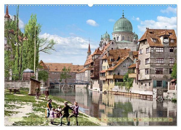 Produktbild: N&uuml;rnberg zur Kaiserzeit in Farbe - Fotos neu restauriert und koloriert (hochwertiger Premium Wandkalender 2026 DIN A2 quer), Kunstdruck in Hochglanz