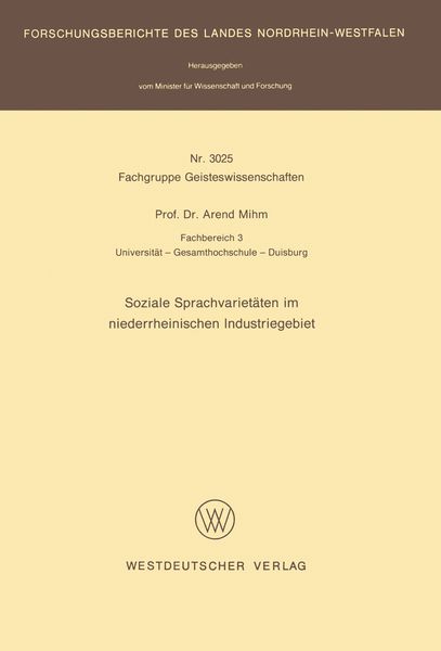 Produktbild: Soziale Sprachvariet&auml;ten im niederrheinischen Industriegebiet