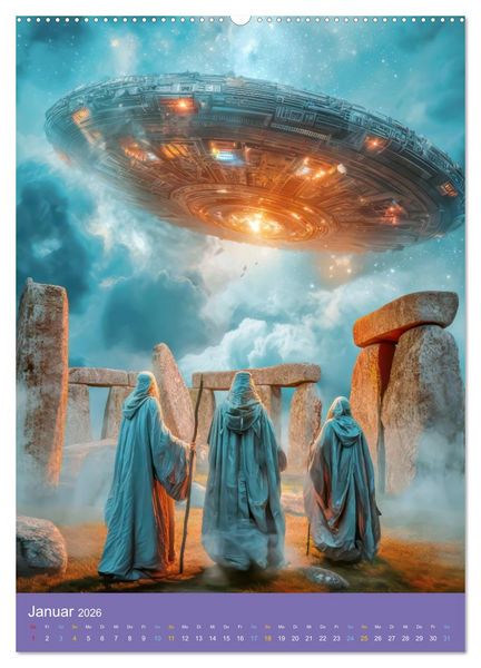 Produktbild: Fantasievoller Science-Fiction - Fantastische Welten (hochwertiger Premium Wandkalender 2026 DIN A2 hoch), Kunstdruck in Hochglanz