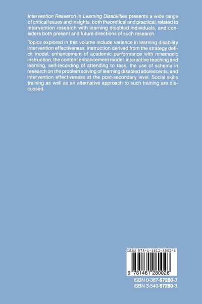Produktbild: Intervention Research in Learning Disabilities
