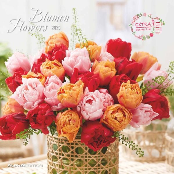 Blumen 2025 - Broschürenkalender 30x30 cm (30x60 geöffnet) -